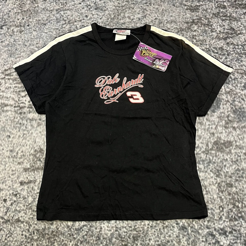 NWT Vintage Dale Earnhardt Shirt Womens Large Black Winners Circle NASCAR Racing